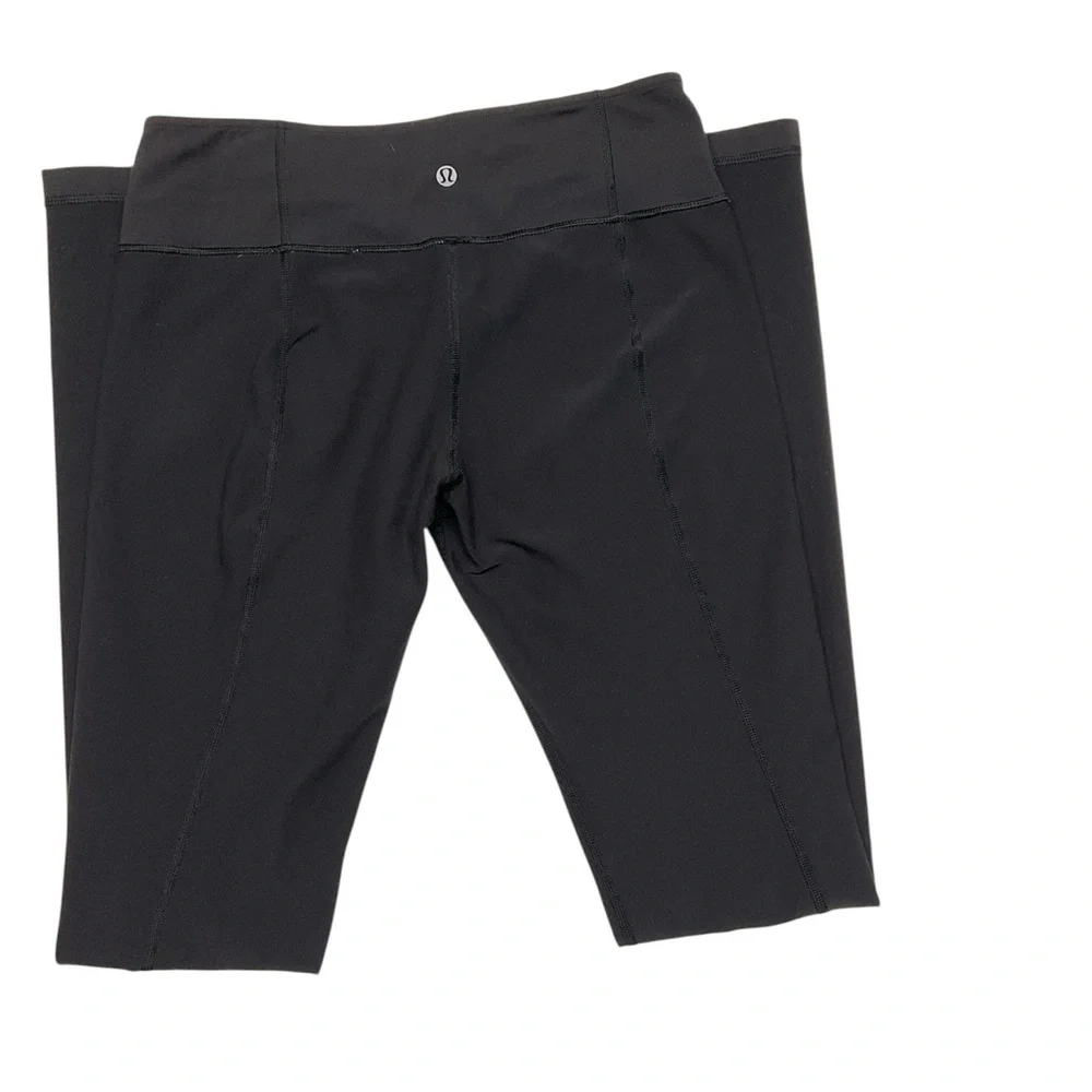 Lululemon Black‎ Yoga Leggings Size 8 Colorblock Waistband